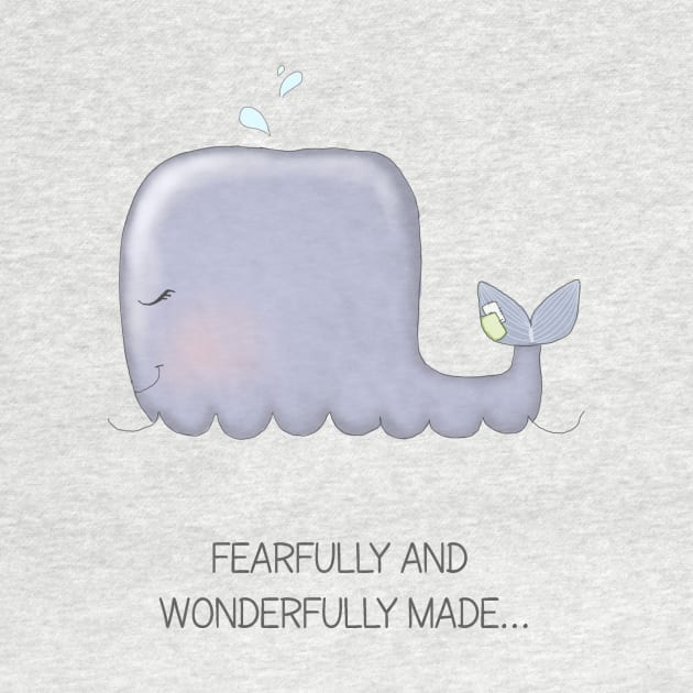 Baby Whale with Christian quote by PeachAndPatches